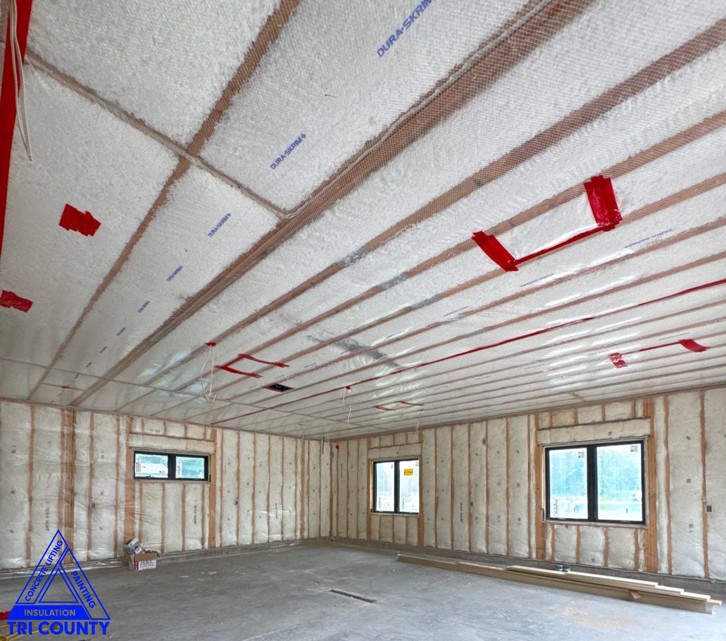 Fiberglass blowing – Residential – New construction Photo